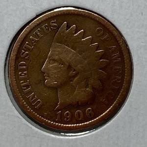 lot 1709 image: 1906 Indian Head Penny - One Cent