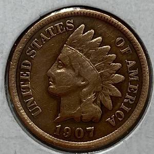 lot 1710 image: 1907 Indian Head Penny - One Cent