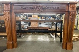 lot 2500 image: Stunning Fireplace Mantle - Beautiful Wood Carved -