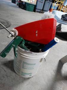 lot 3397 image: 5 Gallon Bucket with Misc. Paint Tools