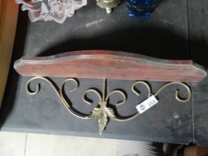 lot 3419 image: Decorative Wood and Metal Shelf