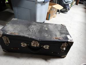 lot 3442 image: Black Trunk with Misc. Sheets