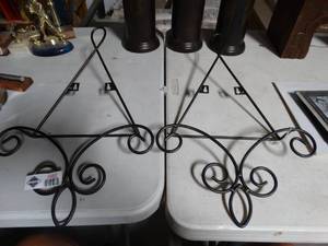 lot 3462 image: Pair of Metal Wall Decor