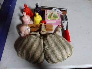 lot 3464 image: Lot of Noise Makers-- Bells, Wooden Trail Whistle, Spoons