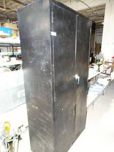 lot 3488 image: Large Black Metal Cabinet