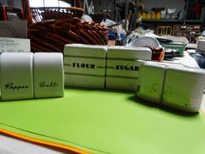 lot 3518 image: Lot of Salt and Pepper Shakers and Flour and Sugar Containers