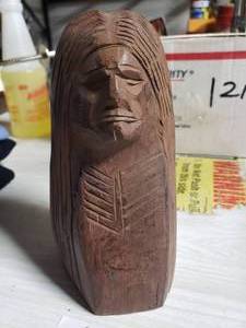 lot 3601 image: Hand Carved Wooden Statue