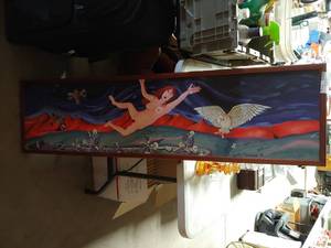 lot 7230 image: Original hand painted lg painting- framed & signed