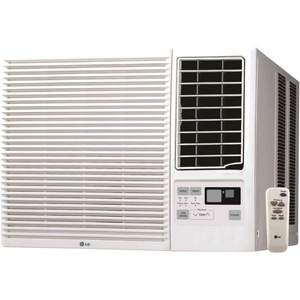 lot 1691 image: LG - 12000-BTU 230V Window-Mounted Air Conditioner with 11-200 BTU Supplemental Heat Function - White
