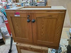 lot 164 image: Wood Cabinet With Contents