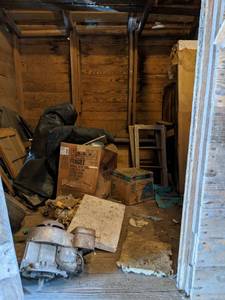 lot 1017 image: Contents Of Room, Shutter, Antique Scooter And More