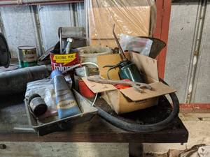 lot 1107 image: Assorted Tools, Funnel, Bolts And More