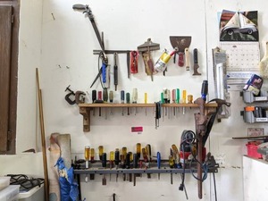 lot 51 image: Drill And Wall Of Assorted Tools