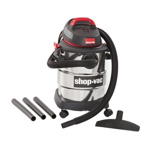 lot 73100 image: Shop-Vac, 6 Gallon 4.5 Peak HP Stainless Steel WetDry Vacuum