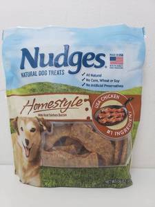 lot 73120 image: Nudges Premium Jerky Cuts Hickory Smoked Bacon Flavor Strips, 18oz