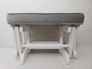 lot 73181 image: Rocking Ottoman, White with Gray Cushion