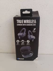 lot 73193 image: True Wireless Earbuds W Charging Case - Bluetooth Wireless - Black