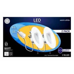 lot 73242 image: G E LIGHTING 24241 10W 6in Soft White Recessed Kit (2 Pack)