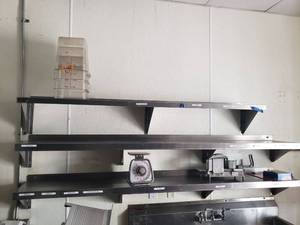 lot 4954 image: Lot (3) stainless wall shelves