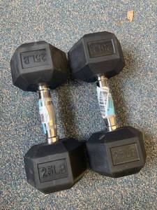 lot 3009 image: 2 25lb dumbbells