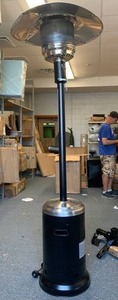 lot 3063 image: Amazonbasics Commercial Outdoor Patio Heater, Stainless Steel And Hammered Black - RETAIL $150