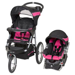 lot 3065 image: Baby Trend Expedition Jogger Travel System, Pink - RETAIL $200