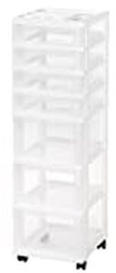 lot 3067 image: IRIS USA, 7-Drawer Storage Cart with Organizer Top, White