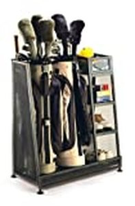 lot 3070 image: Suncast Golf Bag Garage Organizer Rack - Golf Equipment Organizer Storage -  Store Golf Bags, Clubs, and Accessories - Perfec