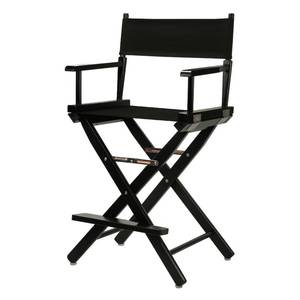 lot 3106 image: DirectorS Chair Counter-Height Directors Chair - Black Frame, Black Canvas