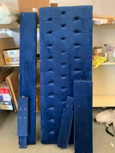 lot 3177 image: Blue Velvet King Bed Frame