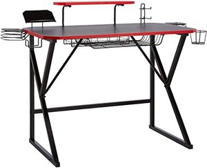 lot 3138 image: Amazon Basics Gaming computer desk with storage for controller - RETAIL $120