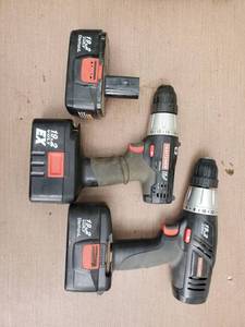 lot 6494 image: LOT of 2 19.2 Volt Craftsman Drills w Additional Battery