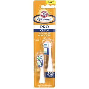 lot 1427 image: Arm & Hammer Spinbrush PRO Series Clean Replacement Brush Heads, Soft, 2 Count