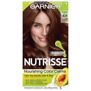 lot 1541 image: Garnier Nutrisse Nourishing Hair Color Creme, 434 Deep Chestnut Brown (Chocolate Chestnut), 1 kit