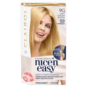 lot 1556 image: Clairol Nicen Easy Permanent Hair Color - 9G Light Golden Blonde - 1 Kit