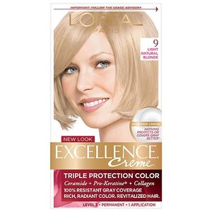 lot 1565 image: LOreal Paris Excellence Cr�me Permanent Triple Protection Hair Color, 9 Light Natural Blonde, 1 kit