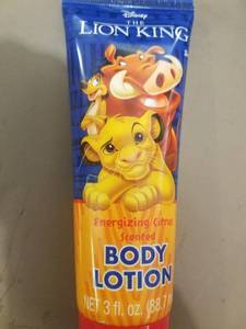 lot 1646 image: Lion King Body Lotion 3oz Energizing Citrus Scented