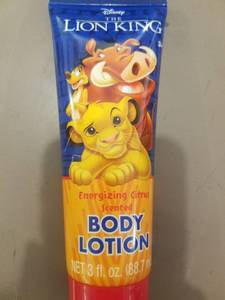 lot 1658 image: Lion King Body Lotion 3oz Energizing Citrus Scented