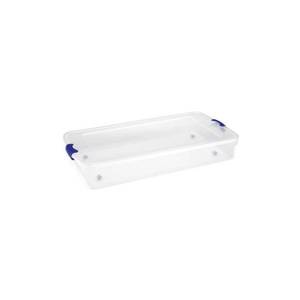 lot 8 image: Homz 60 Qt. Latching Plastic Storage Container, ClearBlue,