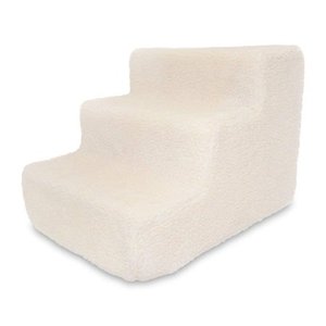 lot 48 image: Best Pet Supplies ST220T-S Foam Pet StairsSteps, 3-Step, Lambswool