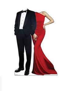 lot 74 image: Red Carpet Couple Stand-in Life Size Cardboard Cutout Standup