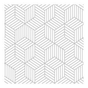 lot 78 image: RoomMates Stripped Hexagon WhiteGrey Peel & Stick Wallpaper