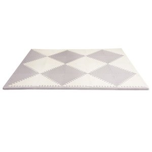 lot 106 image: Playspot Geo foam floor tiles - CreamGrey by Skip Hop