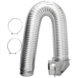 lot 107 image: Builders Best 011718 All Metal SAF-T Single Elbow Dryer Vent Duct Kit, UL Listed, 4 Diameter x 8 Length, Aluminum