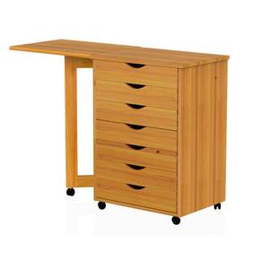 lot 123 image: 7 DRAWER GATE LEG ROLL CART DESK