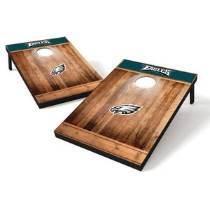 lot 138 image: Wild Sports NFL Cornhole Outdoor Game Set, MDF Wood, Brown, 2 x 3 Foot - Recreational Series