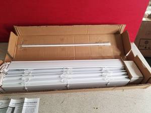 lot 144 image: US Window And Floor 2 Faux Wood 25.5 W x 60 H, Inside Mount Cordless Blinds, White