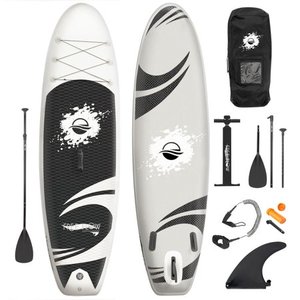 lot 180 image: Inflatable Stand Up Paddle Board - 10Ft. Standup Sup Paddle Board W Manual Air Pump, Safety Leash, Paddleboard Repair Kit, Storage  Carry Bag - Sup Paddle Board Inflatable - SereneLife SLSUPB06