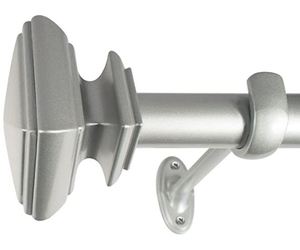 lot 14 image: Decopolitan Square Adjustable Curtain Rod Set, 36 to 72-Inch, Nickel