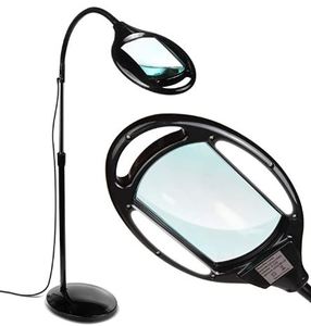 lot 46 image: Brightech LightView Pro - Full Page Magnifying Floor Lamp - Hands Free Magnifier with Bright LED Light for Reading - Flexible Gooseneck Holds Position - Standing Mag Lamp